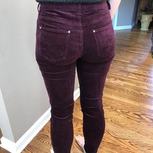 Super cute wine/burgundy velvet skinny pants